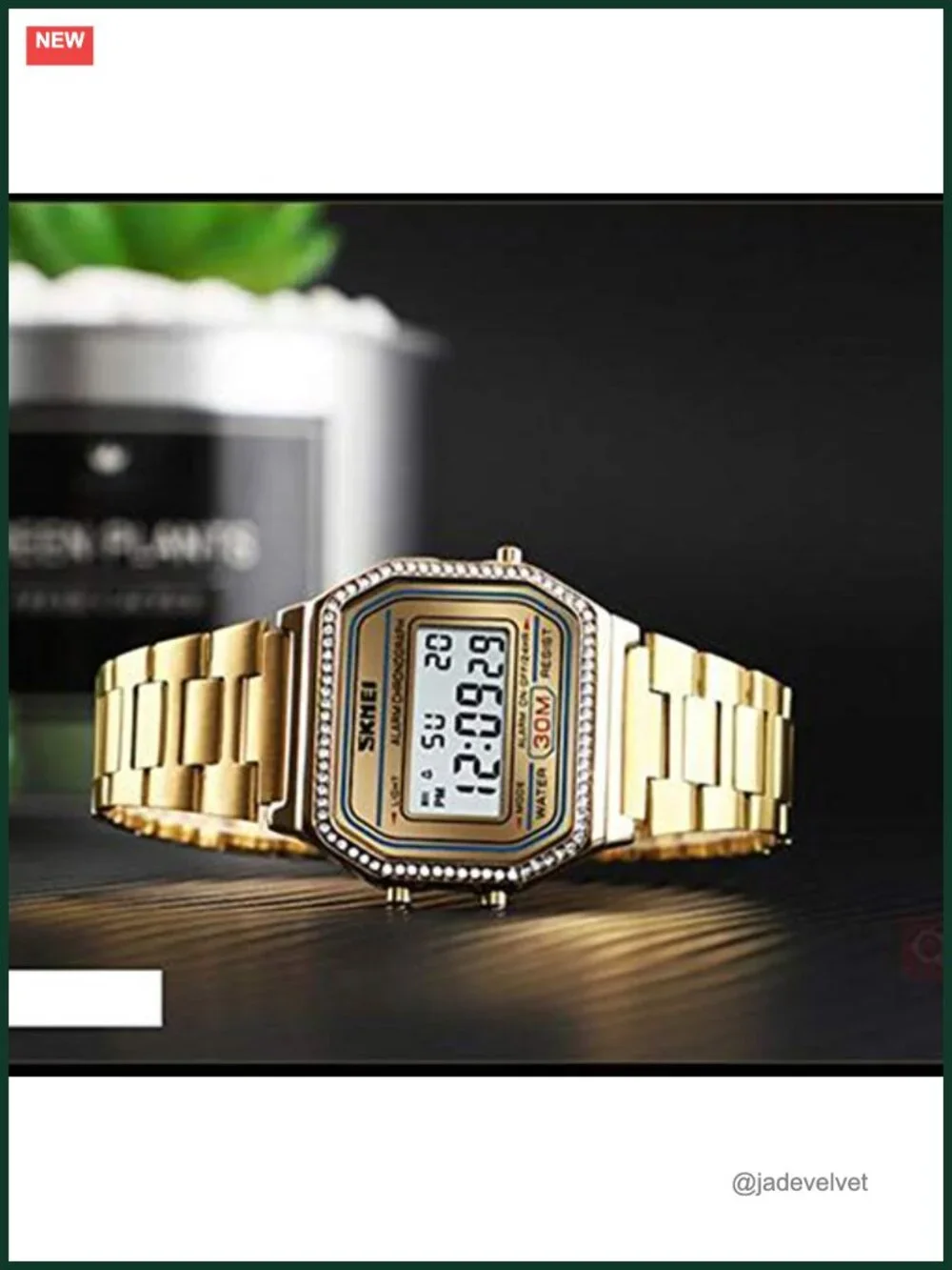 Luxury Women's Digital Watch - Stainless Steel Bracelet, Water Resistant,